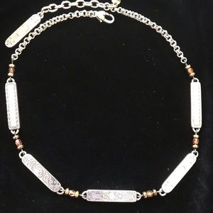 Brighton 19 inch reversible grooved five mini bars necklace
